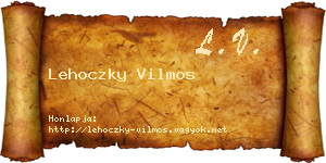 Lehoczky Vilmos névjegykártya